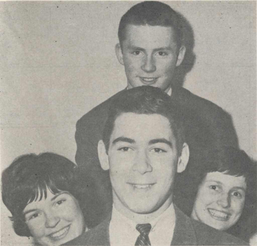 Kathy Modry, left, and Mike Reavey, top, took their place as officers of the Student Council. Ed Ferrarone and Monica Sullivan were senior officers.